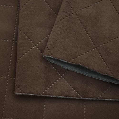 Tissu d'ameublement matelassé velours microfibre marron 1.40x5m - 3