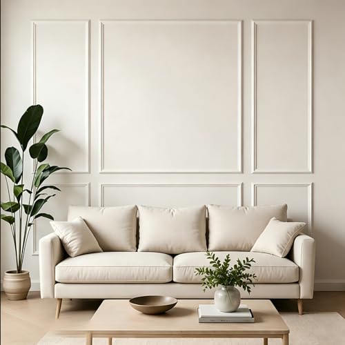 Image of 3 Set Peel and Stick Wall Molding Kit,Pre Cut Wainscoting Panels,24x60in