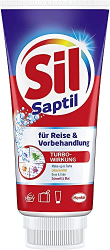 Sil Saptil für Reise & Vorbehandlung, Universalfleckenentferner, 2 x 200 ml, für die Vorbehandlung mit Turbowirkung bei hartnäckigen Verschmutzungen aller Textilarten in praktischer Reisegröße