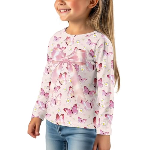 Image of WELLFLYHOM Long Sleeve T-Shirt for Boys Girls 3-16 Years Old Tee Tops Crewneck Pullover Shirts Fall Outfits