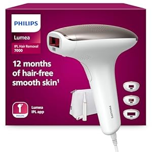 Philips Lumea IPL 7000 Series Haarentfernungsgerät – Alternative zur Laserhaarentfernung – 3 Aufsätze für Körper, Gesicht & Bikinizone, inkl. Korrekturtrimmer (BRI923/00)