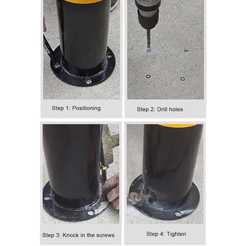 Borne de sécurité réfléchissante (Lot de 2) pour allées, hôtels, commerces et parkings - Résistante aux intempéries, Installation Facile