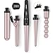Produktbild Lockenstab 5 in 1 LCD Keramikbeschichtung Multifunktions Einstellbare Temperatur Lockenwickler Set Austauschbare mit Welleneisen Kit Curling Wand für 09-32mm alle Lockenstyling von ELEHOT (Rose gold)