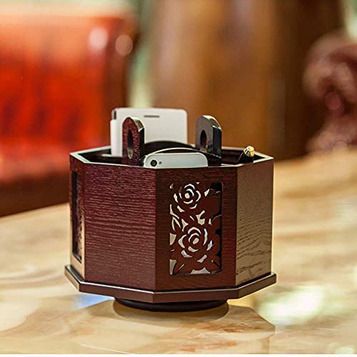 Boîte de rangement en bois portable MU sur la table basse pour un salon épuré