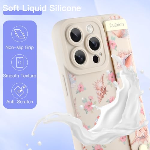 Coque iPhone 14 Pro Max silicone anti-chute avec béquille sangle blanche - 5