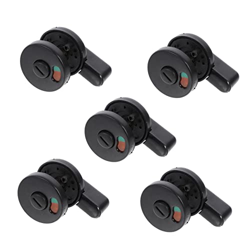 FONDOTIN 5個公共トイレ用プラスチック製指示付きドアロック 耐錆性プライバシー表示ロック 店舗 商業施設用隔壁施錠器 緑赤表示で空き状況