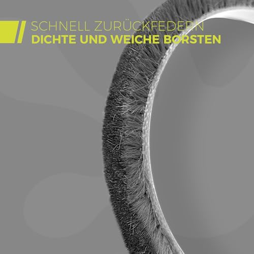 GeckoSeal 6m Bürstendichtung Selbstklebend, 9mm(B) x 9mm(D), Bürstendichtung für Fenster, Schiebetür, Bürstendichtung Rolladen für Kleiderschränk, Türbürstendichtung für Insektenschutz - Grau