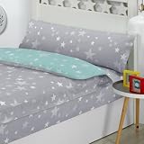 DHESTIA HOME Saco Nórdico 4 Estaciones - Relleno Incluido - Cama Infantil Estrellas Stars Color Gris Talla Cama 90