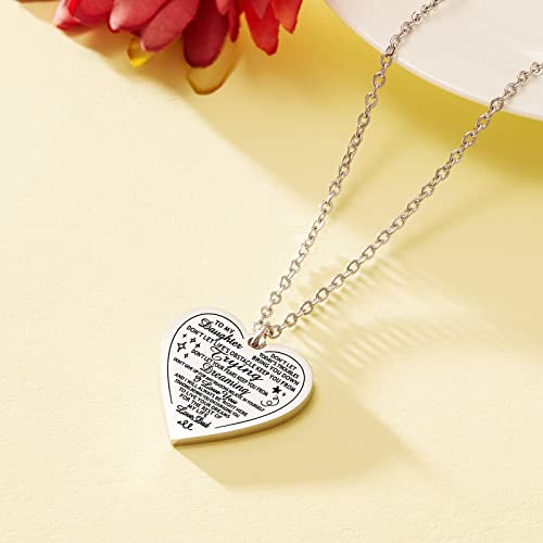 HOFOYA Inspirational Heart-Shape Pendant I Love You Necklace Jewelry for Women Teens,Mother's Day Birthday Christmas Gifts for Daughter from Dad Mom.3