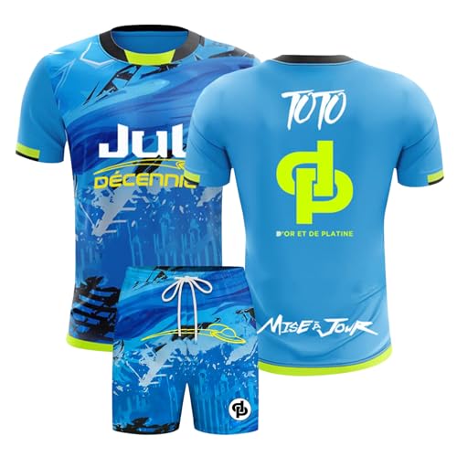 T Shirt JUL Hommes Femmes JUL Maillot de Foot Enfant Cadeaux des Fans avec Nom Numéro Football Tee Shirt Short pour Enfant Adulte Hommes Femmes Cadeau...