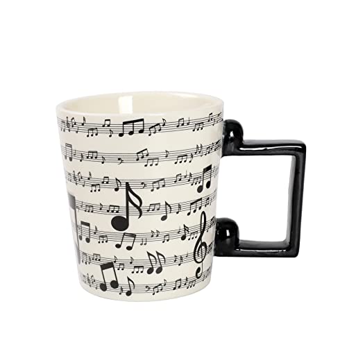I-TOTAL® - Taza de cerámica de té/café con dibujos 12 x 8,5 x 10 cm MUSIC
