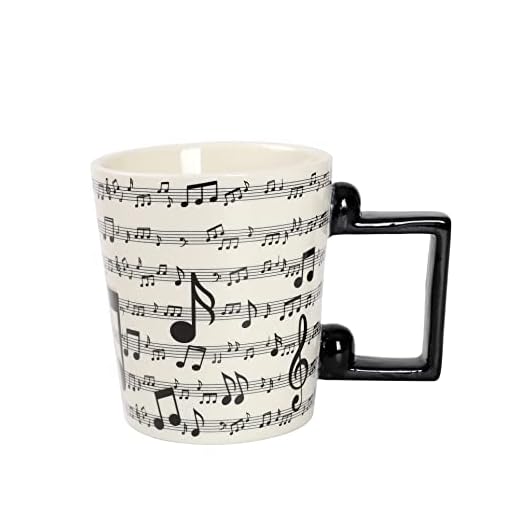 I-TOTAL® - Taza de cerámica de té/café con dibujos 12 x 8,5 x 10 cm MUSIC