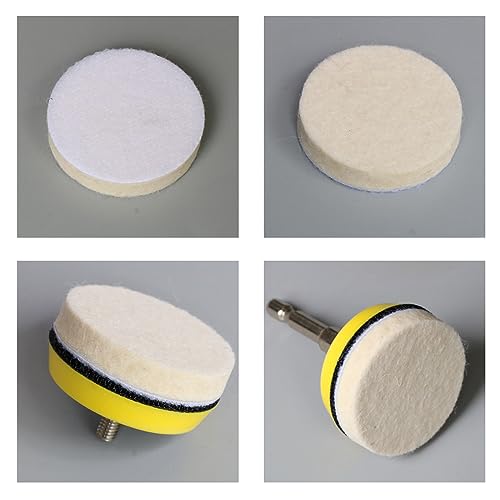 Image of 2 Inch Wool Felt Polishing Pad Buffing Wheel Set,Drill Polishing Kit for Metal Glass Stone (17)
