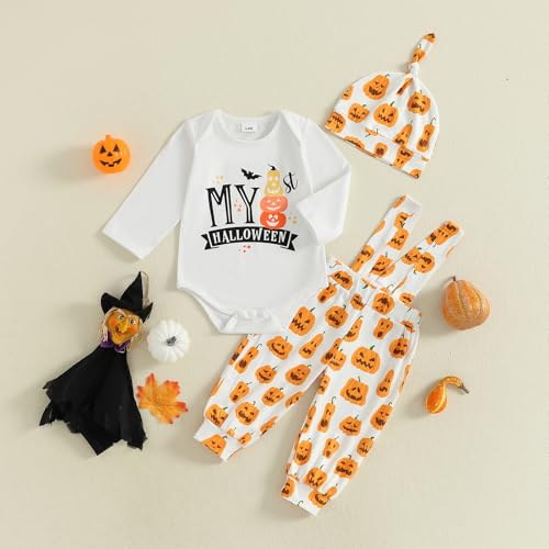 My First Halloween Baby Boy Girl Outfit Newborn Long Sleeve Onesie Romper Pants Set Infant Toddler Fall Clothes 5
