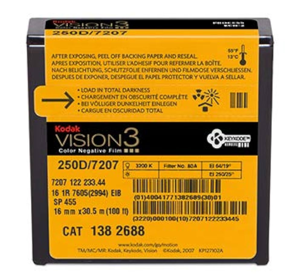 未開封）100ft / コダック VISION3 250D フィルム ３セット Kodak 【学割】 16 mm / 100ft コダック VISION3 250D カラー