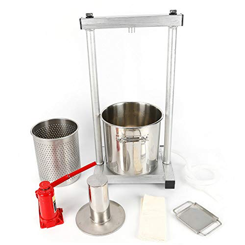 12L Stainless Fruit Press With Hydraulic Jack Aid Wine/Cider Making Fruit Crusher, Brewing Manual Grape Crusher, Usa Stock #TOP20