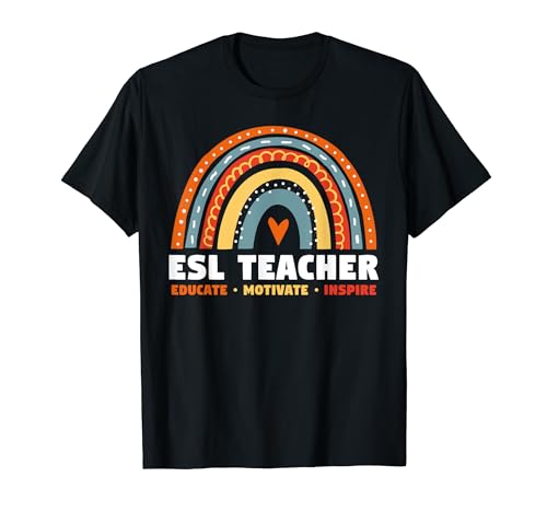 Profesor de ESL Educar Motivar Inspirar Apreciación Camiseta