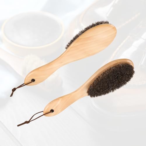 Cepillos para pulir botas de cuero y tela con mango ergonómico largo de madera de haya 4