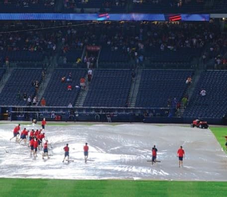 Putterman Rainbuster 160? x 160? Baseball Field Cover (White/Silver)