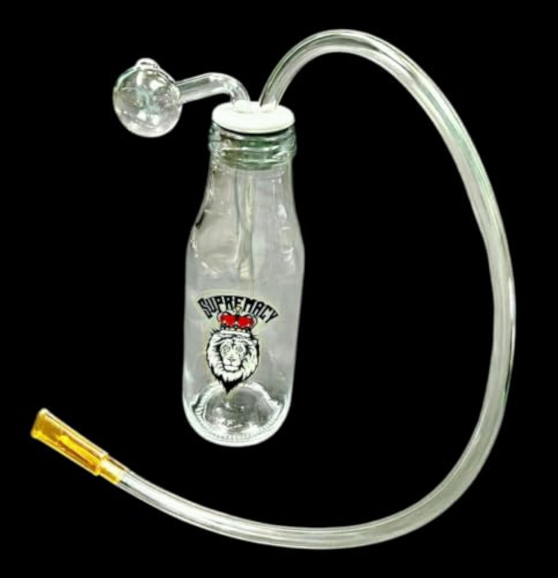 Glass Bottle Bong 8 Inch Compact Silicone Connector
