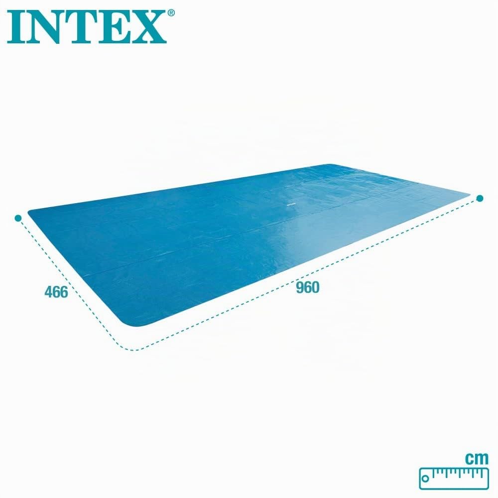 Intex Bâche Solaire rectangulaire pour Ultra Frame - 975 x 488 cm - Épaisseur 160 microns - Dimensions : 960 x 466 cm - 28018 Bleu