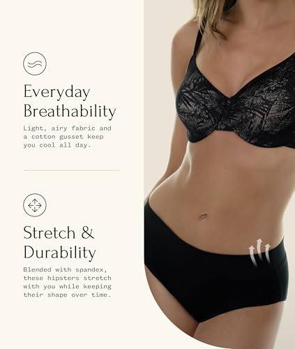 Image of Felina Pima Cotton Hipster - Seamless Cotton Underwear for Women - Soft and Breathable Womens Underwear