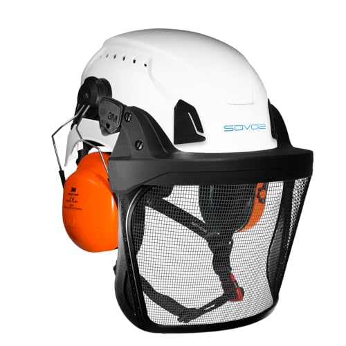 SOVOS S3200 Forestry Helmet with Ear Defenders and Mesh Visor