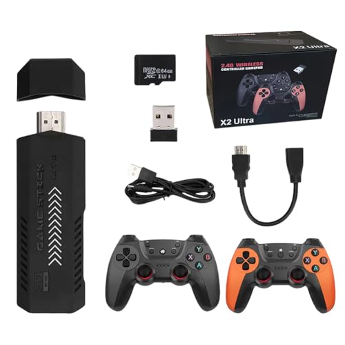 X2 Ultra Retro Game Stick 4K, juguete de videojuegos HDMI plug and play con más de 40 000 juegos, con mandos inalámbricos 2.4G, emuladores portátiles Nostalgia Arcade para amantes de los videojuegos (