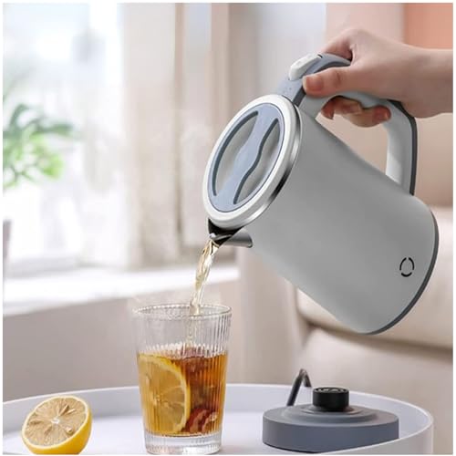 Electric Kettle, Electric Tea Kettle, Double Wall Electric Kettle, 0.8L Hot Water Boiler, Auto Shutoff And Boil Dry Protection, for Travel, Home, Office (white)