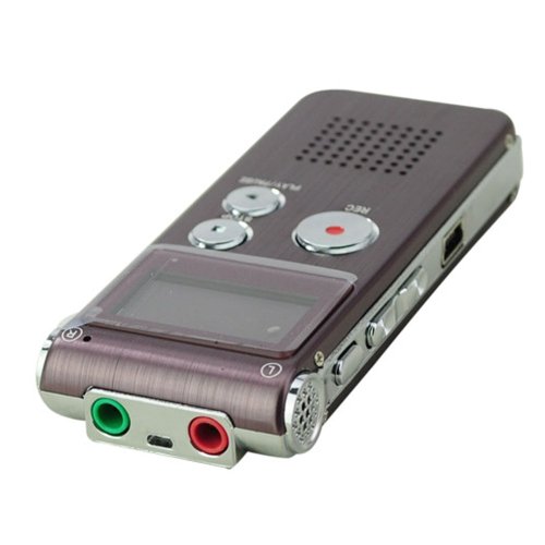 Steel 4GB Digital Voice Recorder 650Hr Dictaphone MP3 Player VOR Rechargeable - GH-609 Brown