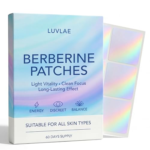 Luvlae Berberine Daily Wellness Patch Set 60 Berberine Patches for Daily Weight Routine with Green Tea L-Glutamine & Resveratol