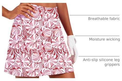 Image of Ekouaer 16 inch Golf Skorts for Woman with Inner Pockets Silicone Grippers Tennis Skirt Quick Dry Athletic Pickleball Skort