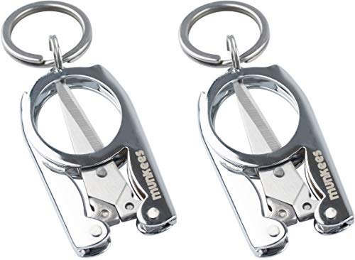 munkees 2 x Faltbare Schere, Schlüsselanhänger, Klappschere, Reiseschere, Edelstahl, Doppelpack, 25129