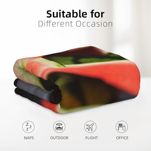Jeté de canapé pastèque couverture polaire légère 102x127cm