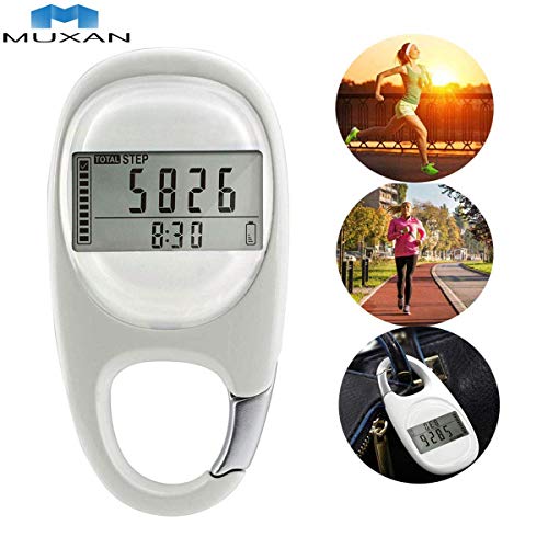 MUXAN - Podómetro 3D para Fitness, rastreador de Actividad, Contador de Pasos, calorías quemadas, podómetro, Funda Digital para Mujer