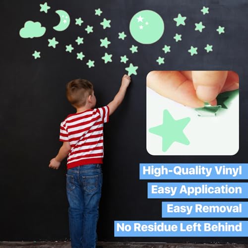 Vinilos decorativos estrellas y lunas brillan en la oscuridad miniatura 6