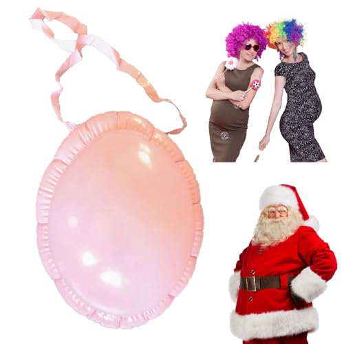 UILYNIU 2 Pièces Ventre Gonflable de Père Noël, Faux Ventre pour Adulte avec Sangle Attachée, Ventre de Femme Enceinte pour Déguisements Cosplay de Fête...