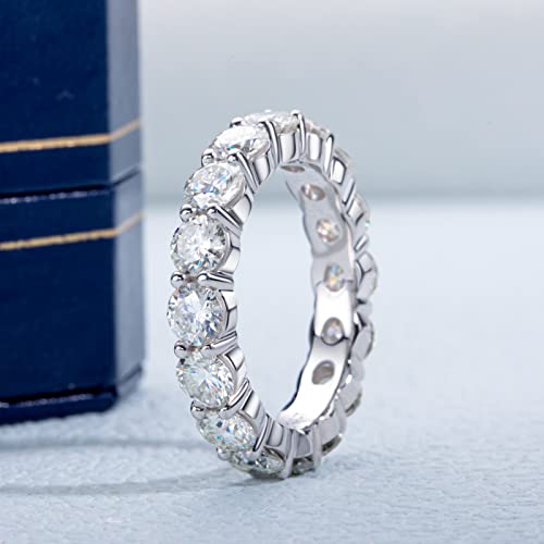 Eternity Ring for Women 18K White Gold Plated Sterling Silver Rings Round Cut Cubic Zirconia Wedding Rings2