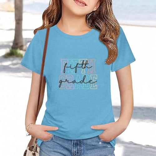 First Day of Fifth Grade Back to School T-Shirt Boys Girls Short Sleeve Outfits for Kindergarten Preschool Kids4