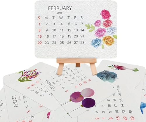 Eco-Friendly Plantable Seed Calendar 2026 - Biodegradable Monthly Planner with Wildflower Herb & Fruit Seeds for Homes to Live In Garden & Decor Adding Nature