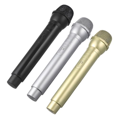 ORFOFE 3 Pièces Faux Microphones Plastique Accessoires de Déguisement pour Garçon Fille Micro Réaliste pour Fête Karaoké Spectacles Danse Party Props