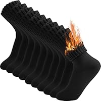 Risipu 5 Pairs Kids Wool Hiking Socks Boys Girls Toddler Thermal Winter Warm Thick Cushioned Moisture Wicking Socks (UK, Age, 6 Years, 8 Years, Regular, Black)