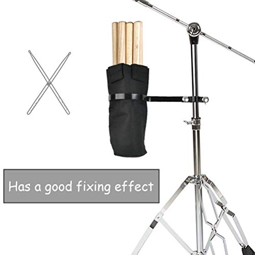 TIMESETL Drumstick Holder for Drum Set Clamp Clip on Drum Stick Holder Canvas Bag, Container for Multi Pair Up to 12 Pairs
