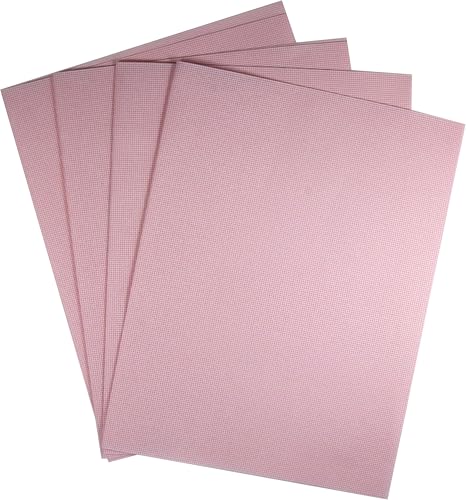 Image of KCS 4 /6 pc of 12 inch x 18 inch 30cmx45cm 16CT Counted Cotton Aida Cloth Cross Stitch Fabric (Pink, 4 pc)