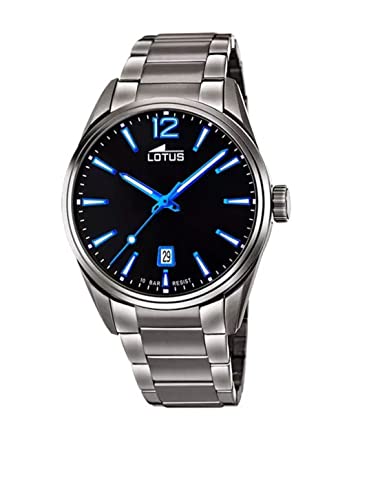 Lotus Orologio Analogueico Quarzo Uomo con Cinturino in Acciaio Inox