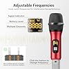 TONOR Wireless Microphones System, 4x5 Channel UHF Wireless Mic,4 Handheld Adjustable Frequency Metal Cordless Dynamic Mic,Multiset Operation, 90 m Ideal for Karaoke Singing Wedding Church,Silver&Red #4