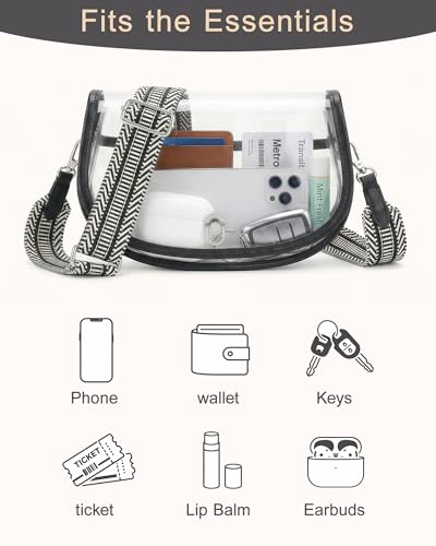 Image of Wuflyover Clear Bag for Stadium Events, Clear Purse Crossbody Bag for Women