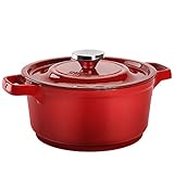 COOKER KING Enameled Cast Iron Dutch Oven Stovetop Casserole Cookware Braising Pot, Porcelain Enamel...