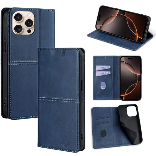 Jiajihua Funda Compatible con Huawei Mate 40 Pro Kickstand Flip Wallet Ranura para Tarjetas Cierre magnético Blue