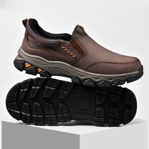 Men's Soft Leather Platform Penny Loafers Fashion Comfort Round Head Slip On Casual Walking Shoes Daily Casual Work Office Shoes Driving Shoes3